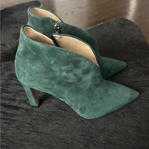 Vince Camuto Sestrind  Green Spruce Suede Heeled Bootie